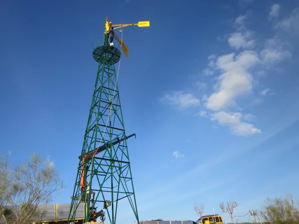 PE Windwasserpumpe Kran-Montage: Alles fertig vormontiert